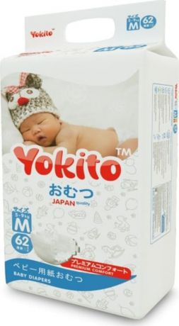 Подгузники Yokito Premium, 4627146799528, размер M, 62 шт