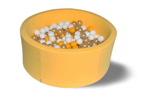 Сухой игровой бассейн Hotenok "Премиум золото", цвет: желтый, с 200 шарами, высота 40 см