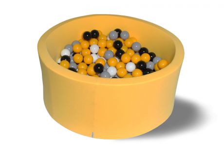 Сухой игровой бассейн Hotenok "Цветочная пыльца", цвет: желтый, с 200 шарами, высота 40 см