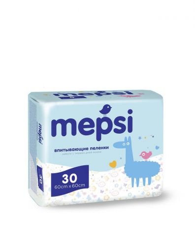 Пеленки детские впитывающие MEPSI, 60х60, 30 шт