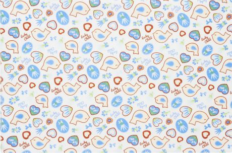 Пеленка текстильная Lucky Child, 30-8цв, голубой, молочный, 120 x 90 см