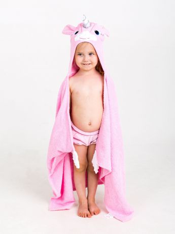 Полотенце детское BabyBunny Полотенце с капюшоном - Единорожка, розовый