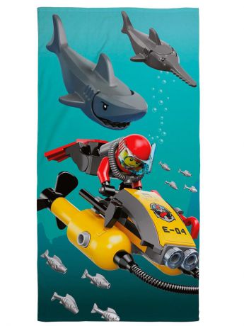 Полотенце детское Lego City Shark, Хлопок