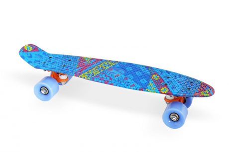 Скейтборд Moove&Fun Скейт пластиковый 22х6"-18, синий, синий