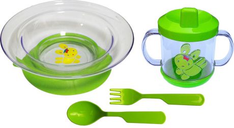 Приборы для кормления АртХаус набор детской посуды салатовый, салатовый