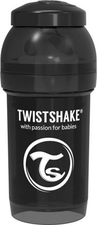 Twistshake Бутылочка антиколиковая с контейнером для сухой смеси и соской Superhero от 0 месяцев цвет черный 180 мл
