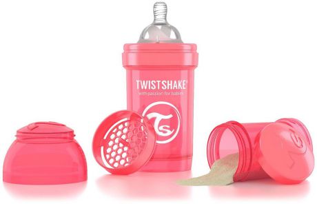 Twistshake Бутылочка антиколиковая с контейнером для сухой смеси и соской Dreamcatcher от 0 месяцев цвет персиковый 180 мл