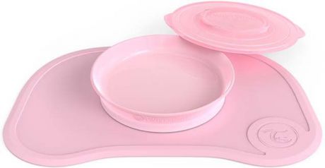 Коврик для кормления Twistshake Pastel с тарелкой, 78129, розовый