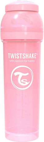 Бутылочка для кормления Twistshake Pastel антиколиковая, 78261, розовый, 330 мл