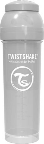 Бутылочка для кормления Twistshake Pastel антиколиковая, 78266, серый, 330 мл