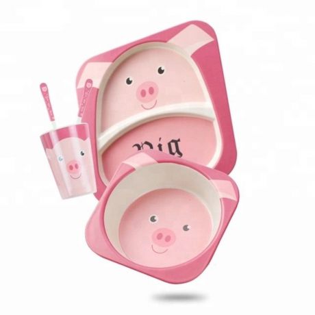 Набор посуды для кормления M&S Baby Star Свинка, розовый