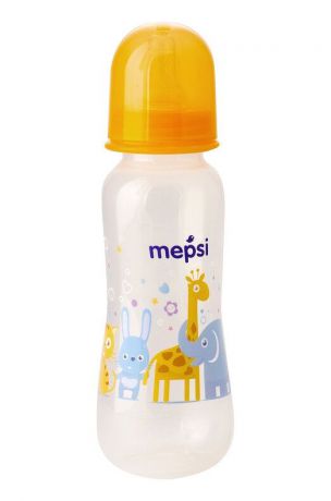 Бутылочка для кормления Mepsi Бутылочка для кормления с силиконовой соской, 0205 желтый