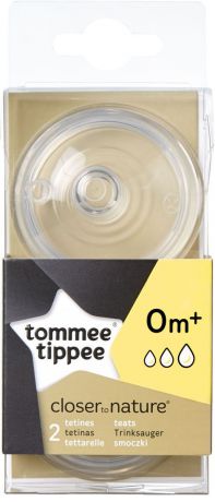 Tommee Tippee соски для бутылочки Close To Nature Переменный Поток 2 шт.