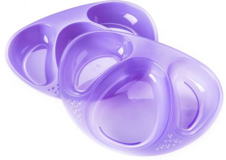 Tommee Tippee набор трехсекционных тарелочек цвет фиолетовый 2 шт