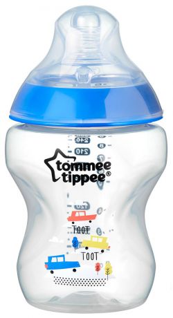 Бутылочка для кормления tommee tippee Closer to nature, 260 мл, с антиколиковым клапаном, синяя арт. 42250175