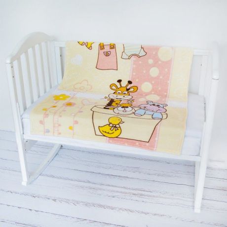 Плед Baby Nice Micro Flannel "Купание", Y21264/5RO, розовый, бежевый, 100 х 118 см