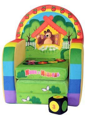 СмолТойс Мягкая игрушка Развивающее кресло Маша и Медведь Счет