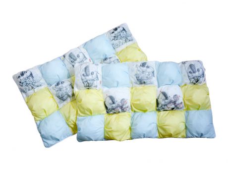 Бортик для кроватки Dream Royal Бомбон-бортики, голубой, желтый
