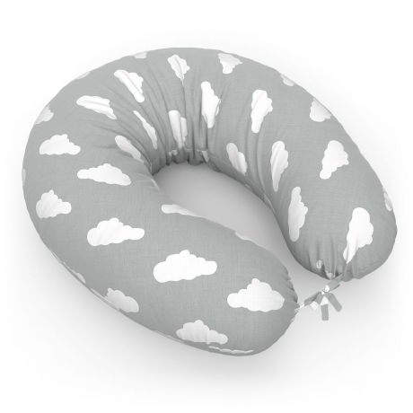 Подушка для кормящих и беременных Петербургский Уют Подушка Бумеранг + наволочка Cloud Grey, 00633, серый