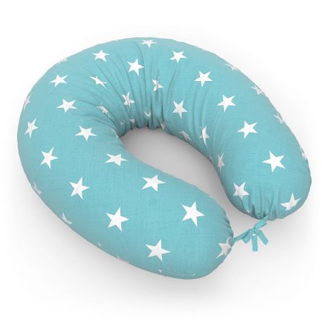 Подушка для кормящих и беременных Петербургский Уют Подушка Бумеранг + наволочка Stars Blue, голубой