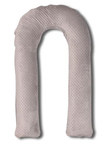 Подушка для кормящих и беременных BODY PILLOW форма U Minky Plush, серый