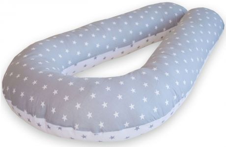 Подушка для кормящих и беременных Premium Mama модель Optima в форме U универсальная+наволочка+сумка переноска, белый, светло-серый