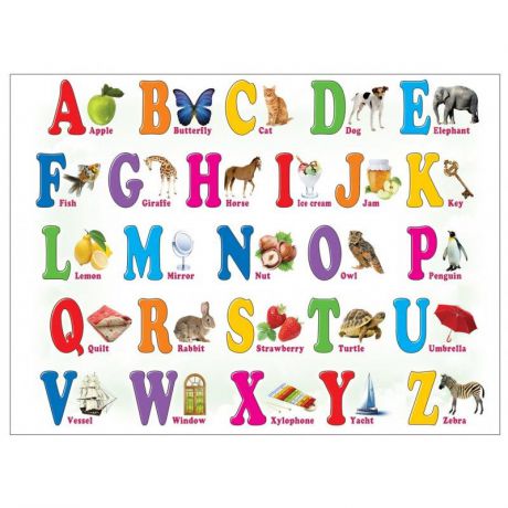 Обучающий плакат Шпаргалки для мамы Английский алфавит 5-10 лет (магнит на холодильник) для детей