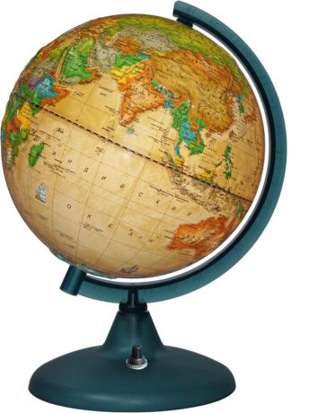 Глобус Глобусный мир "Ретро-Александр", с политической картой мира, рельефный, со светодиодной подсветкой, диаметр 21 см