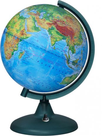 Глобус Глобусный мир, с физической картой мира, со светодиодной подсветкой, диаметр 21 см