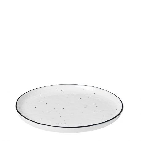 Десертная тарелка Broste Salt, цвет: белый, черный. Диаметр 18 см. 14533202