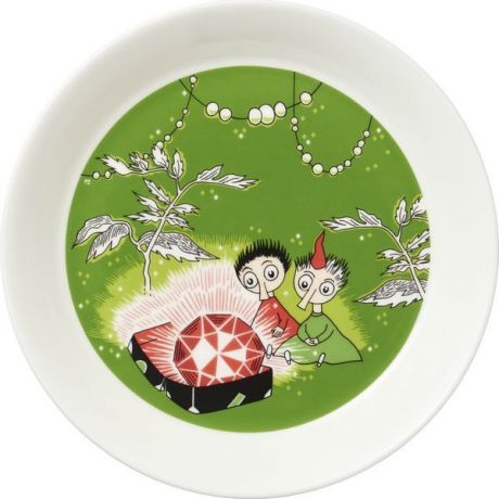 Тарелка Moomin "Тофсла и Вифсла", цвет: зеленый, диаметр 19 см