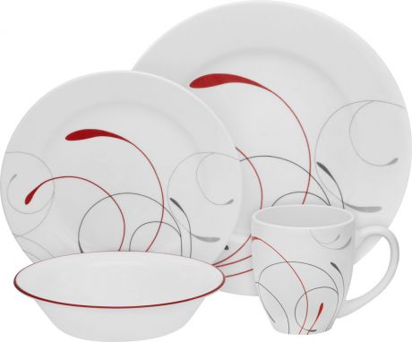 Набор посуды Corelle "Splendor", цвет: белый, 16 предметов. 1114351