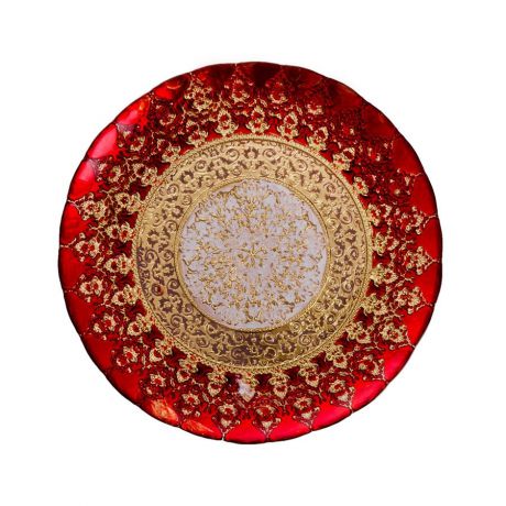 Тарелка АКСАМ-АКДЖАМ ПЛАМЯ ХЮРРЕМ, 17170/2, диаметр 28 см, подарочная упаковка, красный