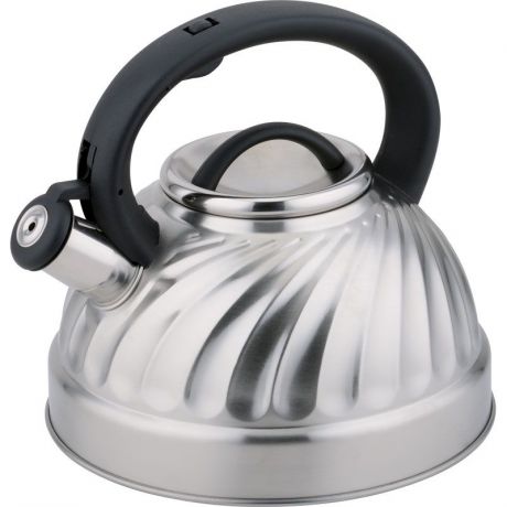 Чайник металлический Rainstahl, со свистком, цвет: серебристый, 3,0 л. 7632-30RSWK