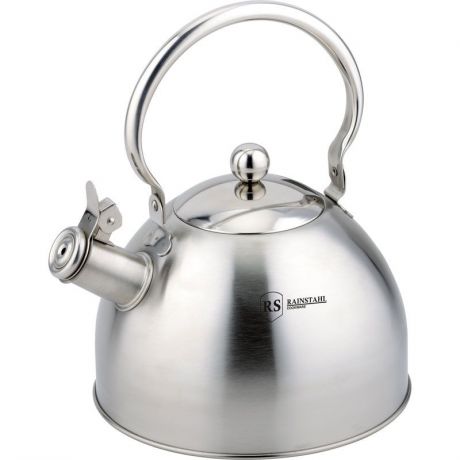 Чайник металлический Rainstahl, со свистком, цвет: серебристый, 3,0 л. 7613-30RS\WK