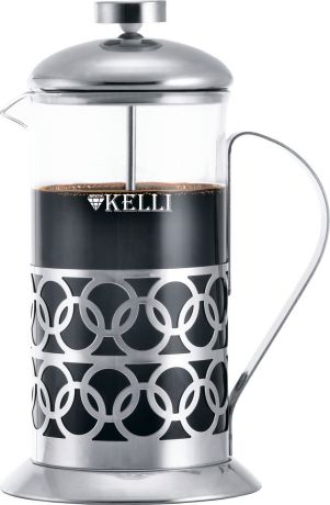 Чайник заварочный Kelli 3046, серебристый, черный