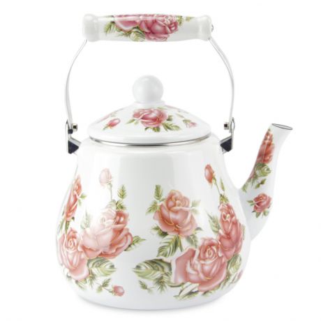 Чайник заварочный Kelli 4450, белый, розовый