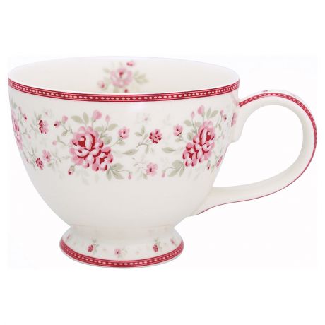 Чайная чашка Greengate Flora vintage STWTECFLO9606, белый, 400 мл