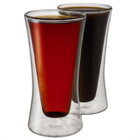Набор для напитков CnGlass Комплект стаканов с двойными стенками, 280 мл, 2 шт, Стекло