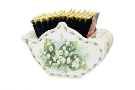 Подставка для чайных пакетиков Elan Gallery Ландыши, белый, зеленый