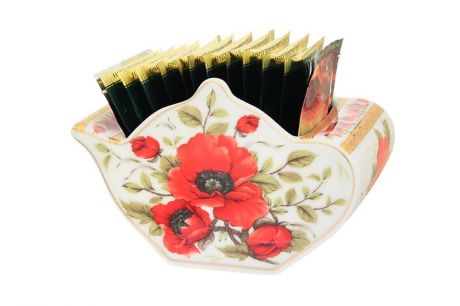 Подставка для чайных пакетиков Elan Gallery Маки, белый, красный