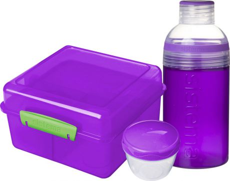Набор Sistema: ланчбокс 2 л и бутылка для воды 480 мл, цвет: фиолетовый