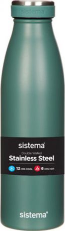 Бутылка для воды Sistema, цвет: темно-зеленый, 500 мл