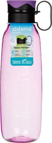 Бутылка для воды Sistema "Тритан", с петелькой, цвет: фиолетовый, 850 мл