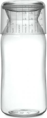 Контейнер пищевой "Brabantia", с мерным стаканом, цвет: прозрачный, 1,3 л