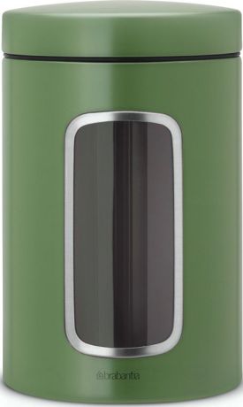 Контейнер для сыпучих продуктов "Brabantia", с окном, цвет: зеленый, 1,4 л