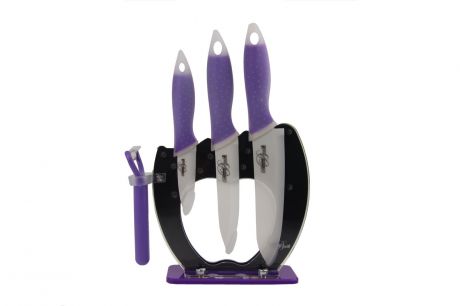 Набор ножей BartonSteel 9066, цвет: фиолетовый, 5 предметов
