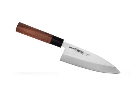 Кухонный нож samura SO-0129, коричнево-красный