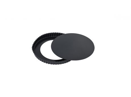 Форма для выпечки круглая Frittori со съемным дном, металл, цвет: черный, диаметр 28 см