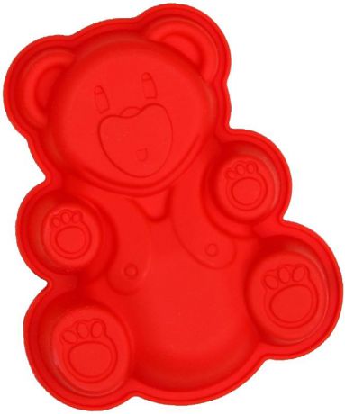 Форма для выпечки Fidget Go Мишка, для выпечки и запекания, красный